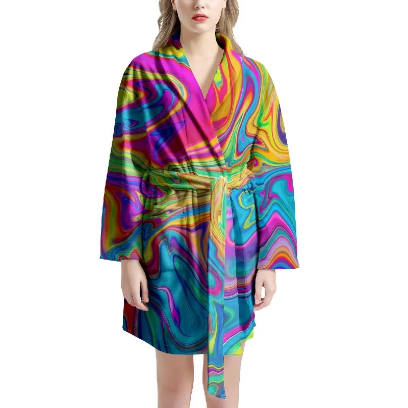 Abstract Mixing Ink Women's Robe